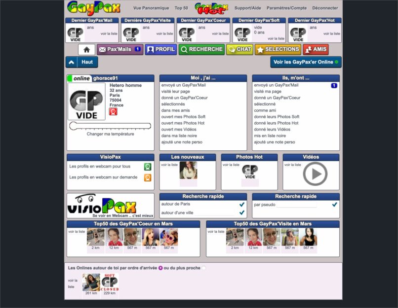 compte utilisateur gaypax
