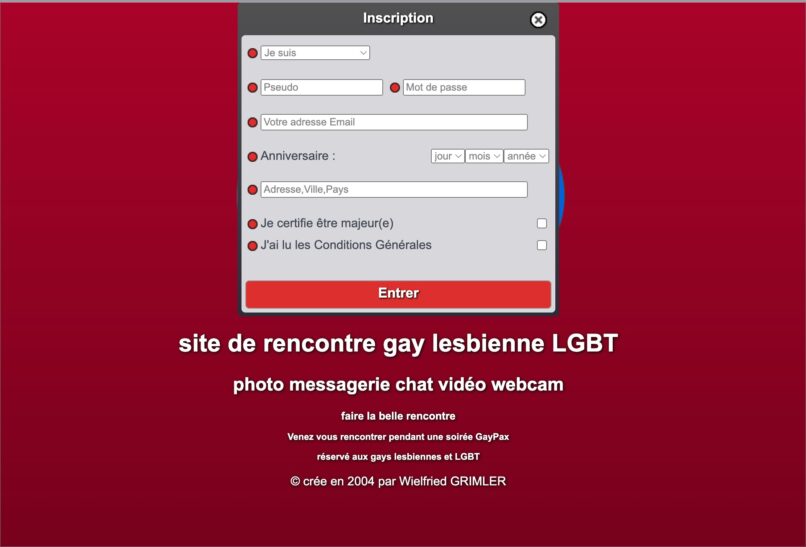inscription gaypax