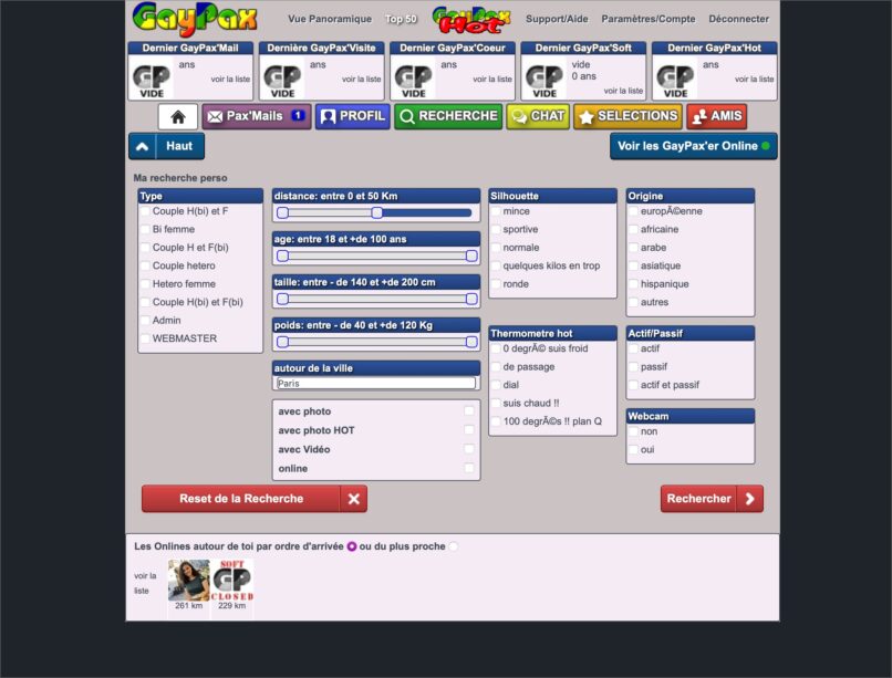 outil de recherches gaypax